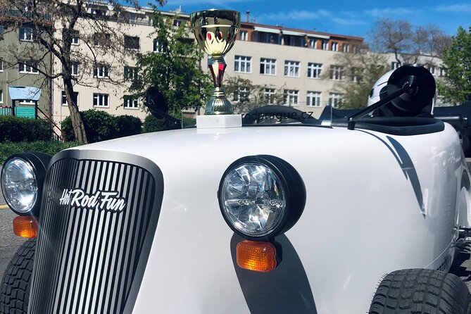 1-Hour Ride Across the Prague in Mini Hot Rod Car - Meeting at Štvanice and getting ready to drive