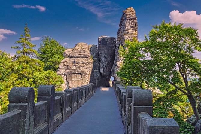 2 Countries Bohemian and Saxon Switzerland tour from Prague - Bastei Bridge begins the German chapter