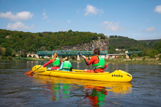 Canoeing on the Elbe river and Bike rental from Děčín to Schmilka - Schmilka, the boat handoff, and the ferry