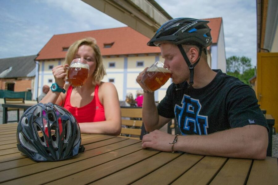 E-Bike Day Trip: Visit a Roman Castle and Taste Craft Beer - Karlstejn Castle after the first ride
