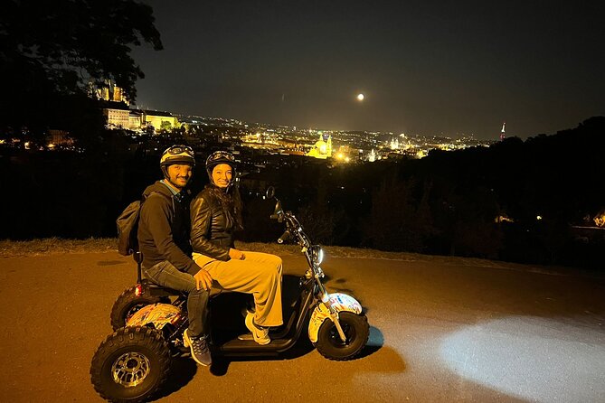 Electric Trike Night Tour in Prague - Live Guided - Lennon Wall, the river, and Charles Bridge