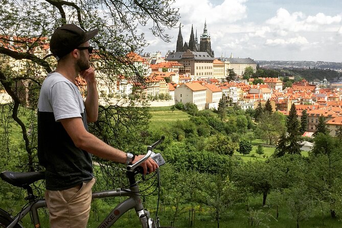 Exceptional Private Prague bike tour - Letná Metronome and a view toward Prague Castle