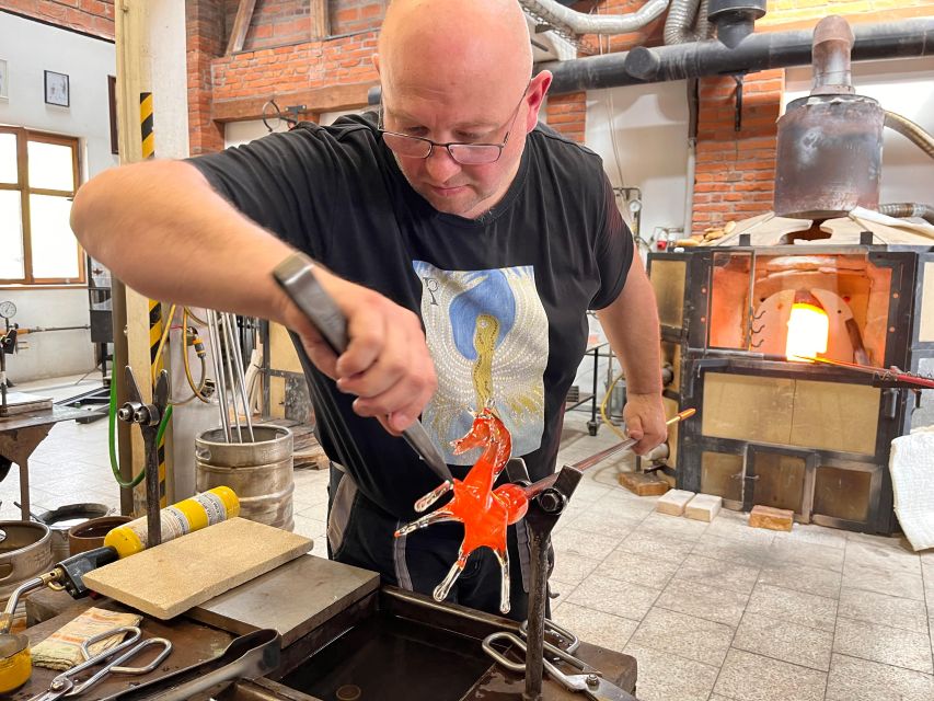 From Prague: Bohemian Glass Crystal Private Tour with Lunch - Novotný Glass Studio and the hot shop