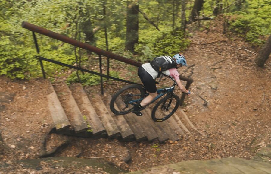 From Prague: E-Mountain Biking Trip to the Bohemian Paradise - First 10 kilometers: lanes, gravel, and Trosky Castle