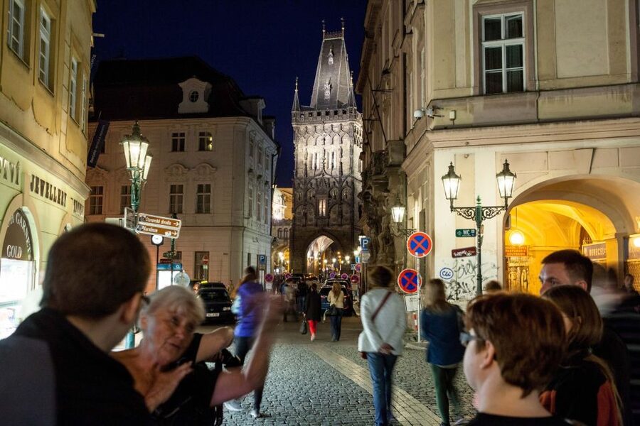 Ghost Walking Tour of Prague - Crossing Charles Bridge after sunset