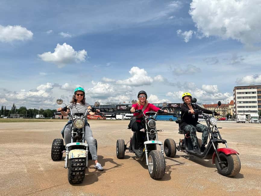 Heart of Prague tour on Tricycle electric scooter - Letná Park trades street level for wide views
