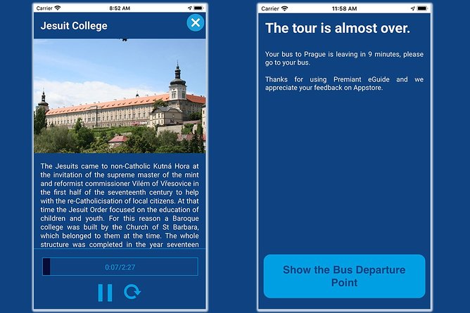 Karlovy Vary - Premiant eGuide APP - How the day works from Prague