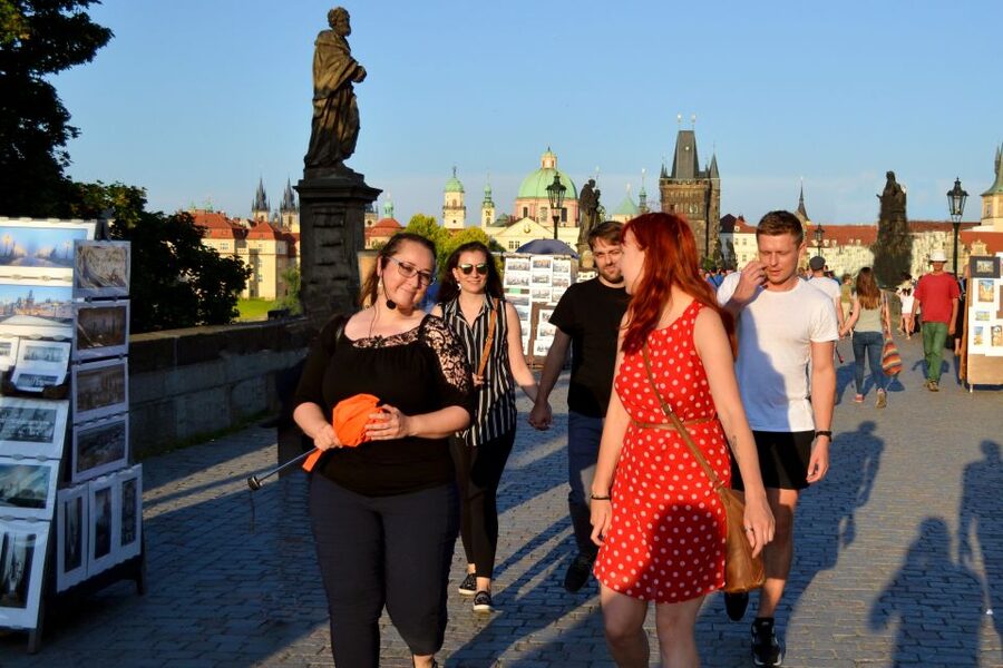 Panoramic Views of Prague Evening Walking Tour - Prague after sunset, with the castle as your backdrop
