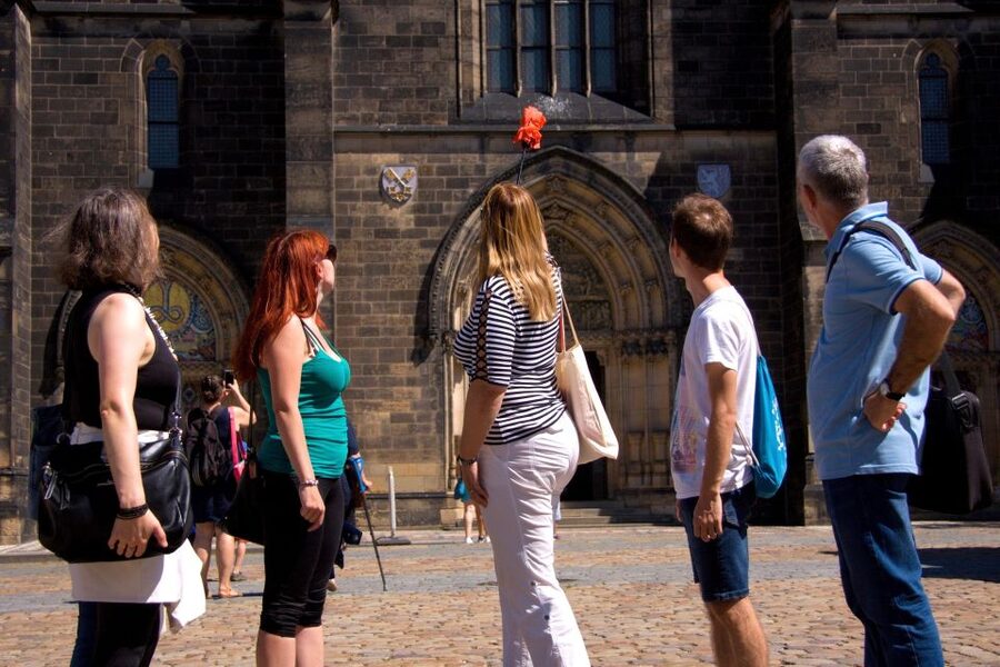 Prague: 2.5-Hour Vyšehrad Castle with Gorlice & Tickets - Walking through the fortress park
