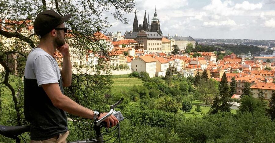 Prague "ALL-IN-ONE" City E-Bike Tour - The National Theatre, Dancing House, and Wenceslas Square
