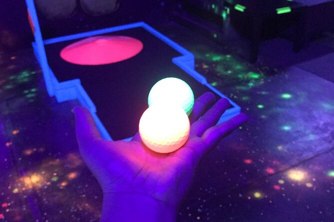 Prague Black Light Mini Golf Admission Ticket - A glowing game in the middle of Prague