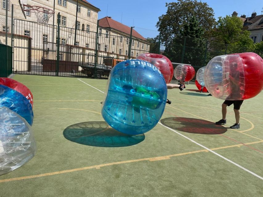 Prague: Bubbles football in city centre of Prague - Showers, water, and what to bring