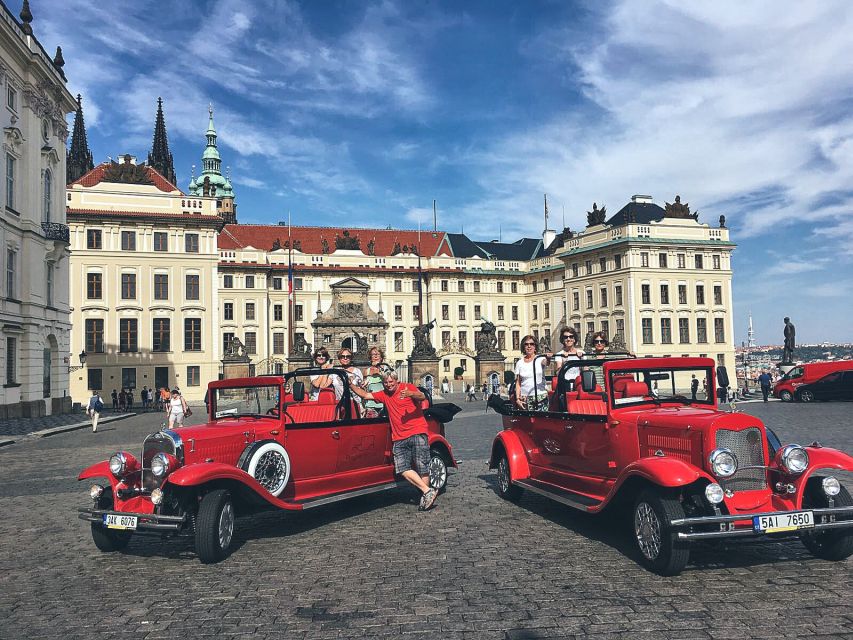 Prague: Fairytale Karlstejn Castle in Retro-Style Car - The return to Prague