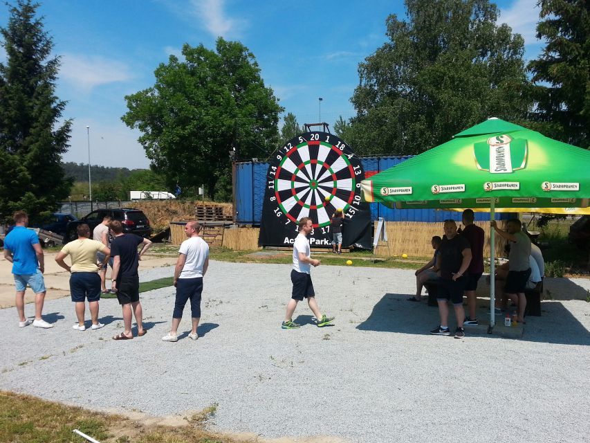 Prague: Giant Football Darts Game with Round of Beers & BBQ - What happens if the weather turns bad