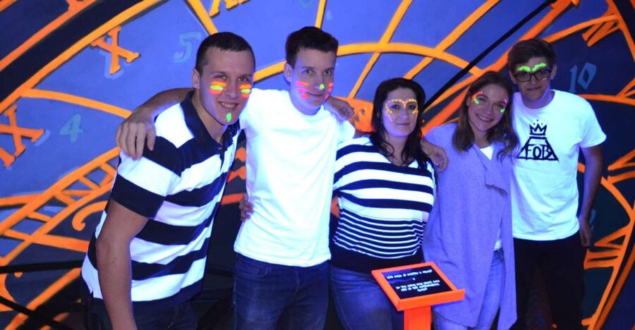 Prague: Glow Golf Mini Golf Game by UV Light - A neon game beneath central Prague