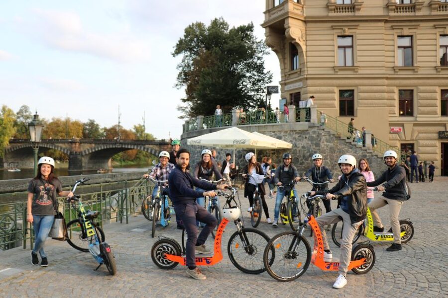 Prague: Grand Segway and eScooter Live Guided City Tour - Charles Bridge and the Kafka Museum area