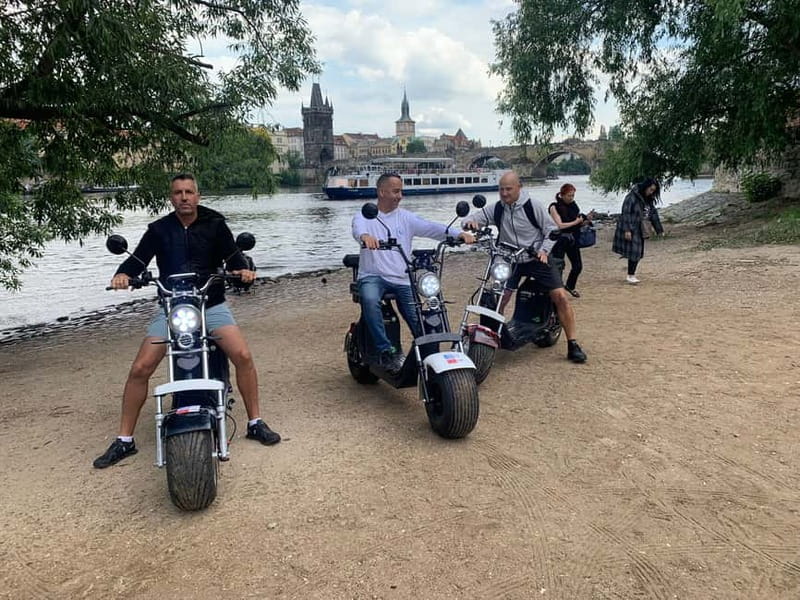 Prague: Guided Fat Tire e-Scooter Tour - Charles Bridge and Kampa Park by the river