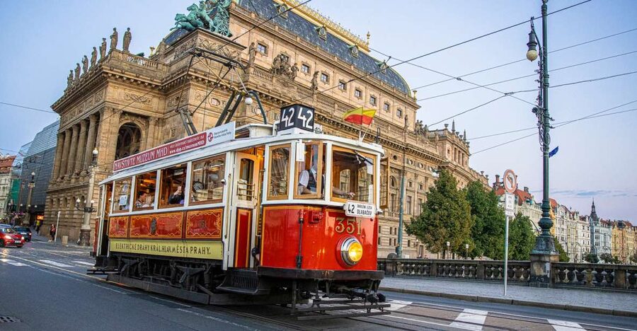 Prague: Hop-on Hop-Off Historical Tram Ticket for Line 42 - The river, Charles Bridge, and the Old Town edge