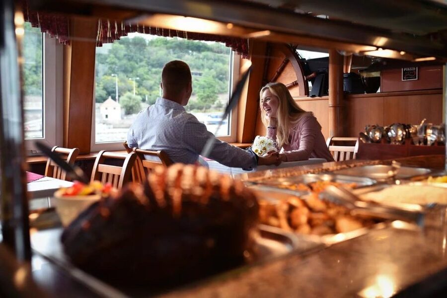 Prague: Lunch Cruise on Vltava River with open Buffet - What you see from Lodě Bevents to Charles Bridge