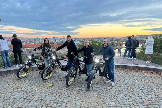 Prague on Stylish Retro styled E-Bike - Viewpoints & Sightseeing - Letna Viewpoint and five bridges in one line