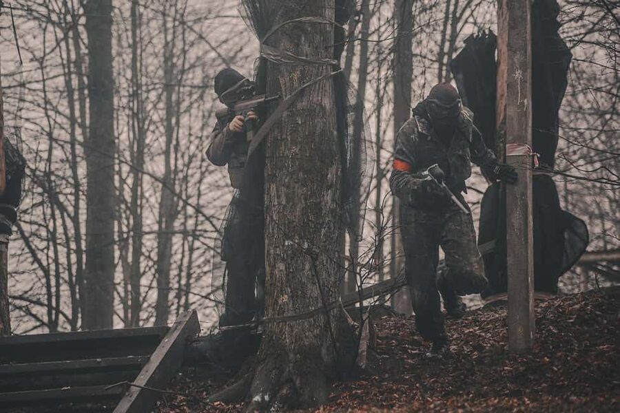 Prague: Paintballing Games - Chill-out time and the optional BBQ