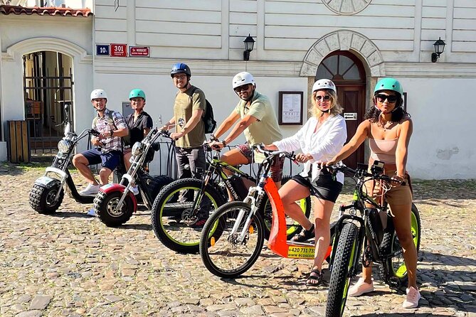 Prague Panoramic Views e-bike and e-Scooter guided Tour - The Lennon Wall and Charles Bridge