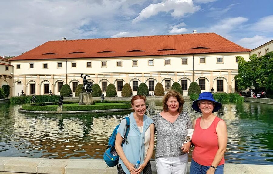 Prague Renaissance and Baroque Gardens Walking Tour - Crossing the Stag Moat and descending the Bull Stairs