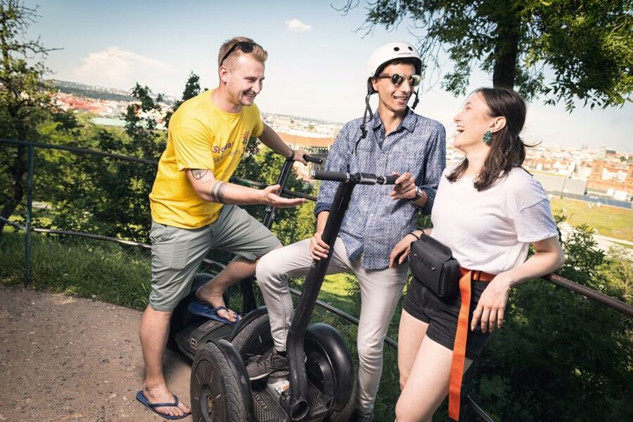 Prague: Segway Tour + Taxi Transfer & Monasteries mini-group - Riding past Strahov Stadium and local residential areas