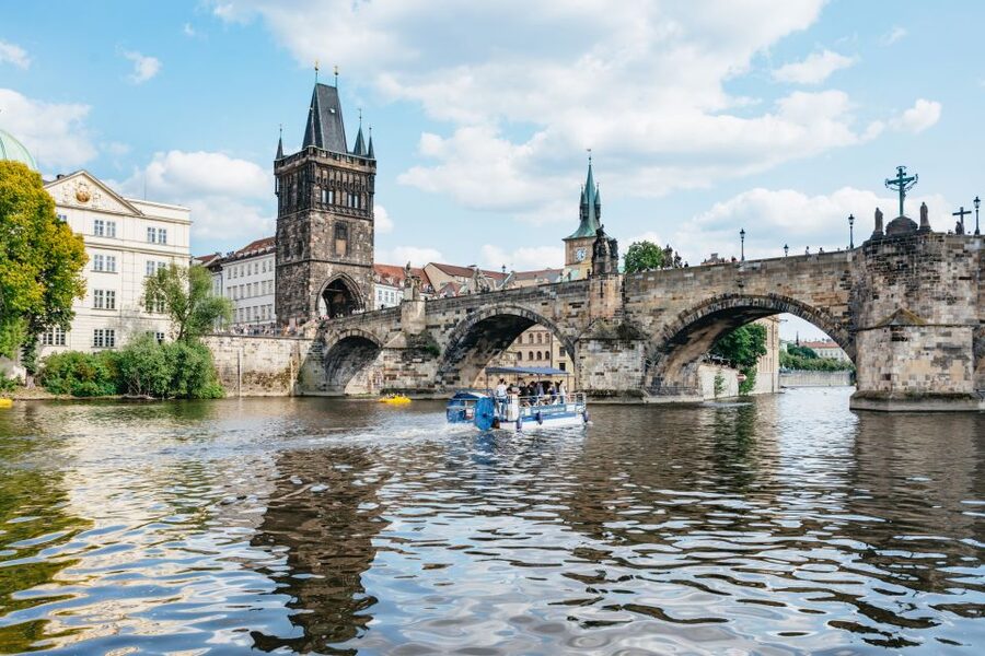 Prague: Swimming Beer Bike on A Cycle Boat - Letná Park and the first river views