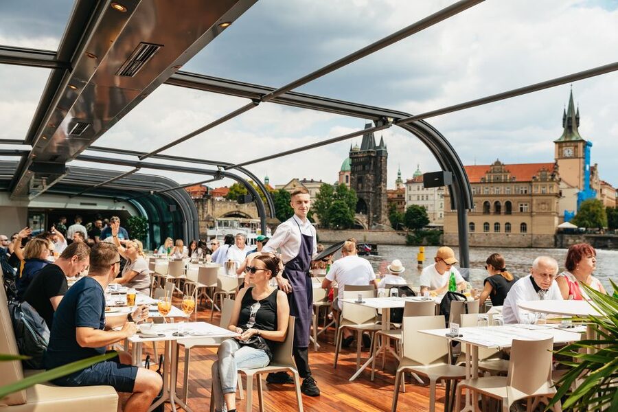 Prague: Vltava River Lunch Cruise in an Open-Top Glass Boat - A Czech aperitif sets the tone