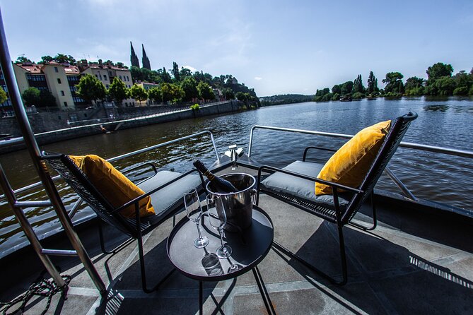 Prague YachtBoat CLASSIC cruise with Unlimited Beer or Prosecco - Prague Castle viewed from the Vltava