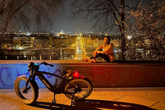 Retro Style E-Bike Night Tour in Prague - Live Guided - Lennon Wall and the riverside ride