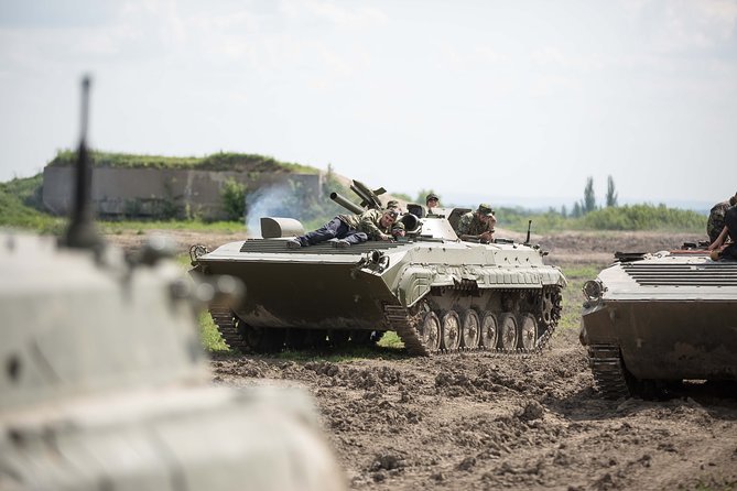 Ride in a BMP tank and military garage tour Prague - Riding a BMP-1 across Milovice