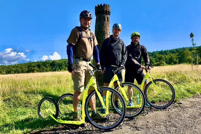 Scooter downhill tour from Děčínský Sněžník - Starting in Děčín and riding toward the hills